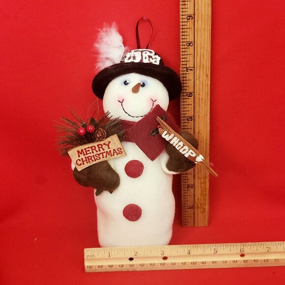 ATM Snowman Plush Ornament Christmas Decor - Picture 8 of 11